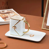 Ceramic Coffee Cup Saucer Spoon Set | Rowkoly
